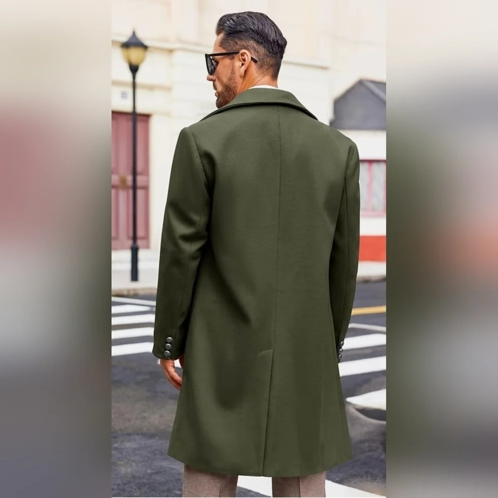 Men's Olive Double-Breasted Trench Coat (Opened bag to determine correct size)